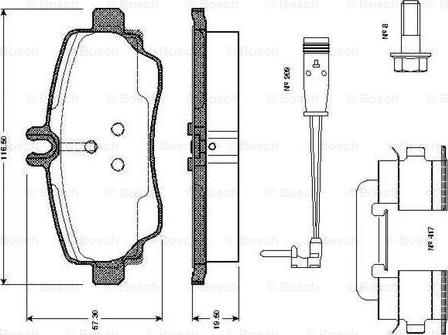 BOSCH 0 986 TB2 323 - Гальмівні колодки, дискові гальма autozip.com.ua