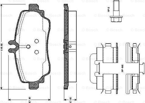 BOSCH 0 986 TB2 322 - Гальмівні колодки, дискові гальма autozip.com.ua