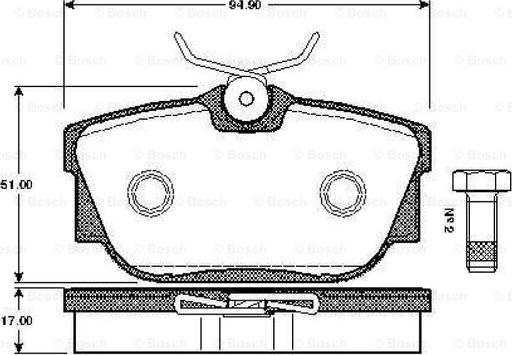 BOSCH 0 986 TB2 375 - Гальмівні колодки, дискові гальма autozip.com.ua