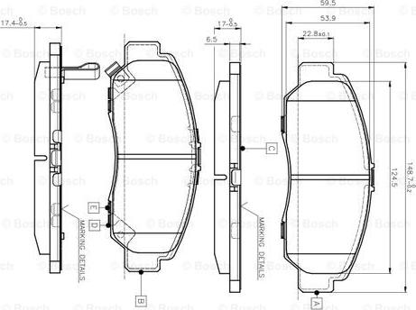 BOSCH 0 986 TB2 371 - Гальмівні колодки, дискові гальма autozip.com.ua