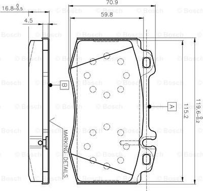 BOSCH 0 986 TB2 377 - Гальмівні колодки, дискові гальма autozip.com.ua