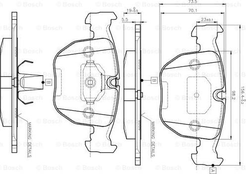 BOSCH 0 986 TB2 292 - Гальмівні колодки, дискові гальма autozip.com.ua