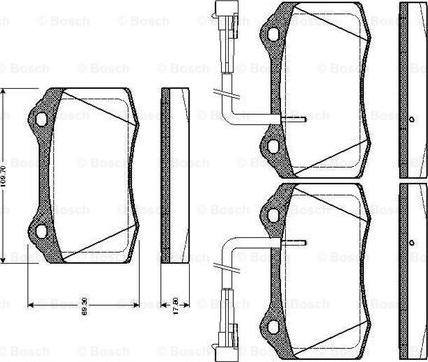 BOSCH 0 986 TB2 243 - Гальмівні колодки, дискові гальма autozip.com.ua