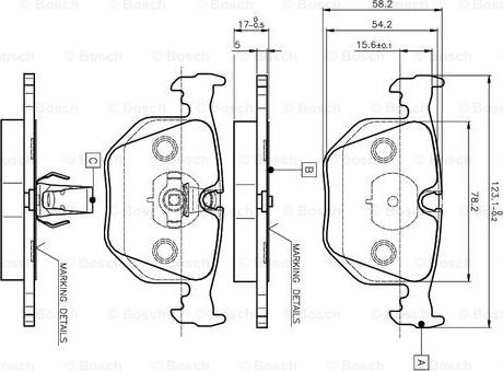 BOSCH 0 986 TB2 204 - Гальмівні колодки, дискові гальма autozip.com.ua