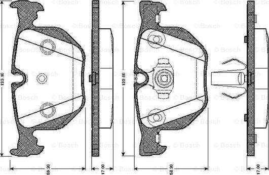 BOSCH 0 986 TB2 206 - Гальмівні колодки, дискові гальма autozip.com.ua