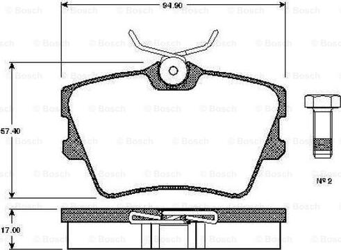 BOSCH 0 986 TB2 289 - Гальмівні колодки, дискові гальма autozip.com.ua