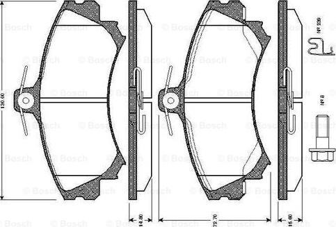 BOSCH 0 986 TB2 288 - Гальмівні колодки, дискові гальма autozip.com.ua