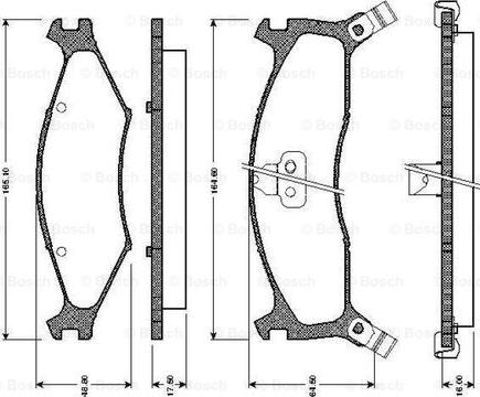 BOSCH 0 986 TB2 747 - Гальмівні колодки, дискові гальма autozip.com.ua