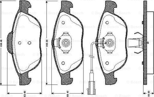 BOSCH 0 986 TB2 767 - Гальмівні колодки, дискові гальма autozip.com.ua