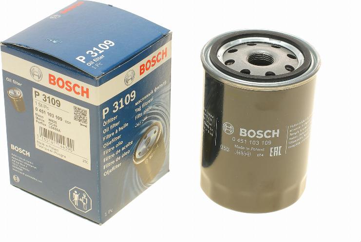 BOSCH 0 451 103 109 - Масляний фільтр autozip.com.ua