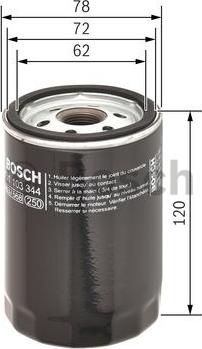 BOSCH 0 451 103 344 - Масляний фільтр autozip.com.ua