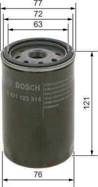 BOSCH 0 451 103 314 - Масляний фільтр autozip.com.ua