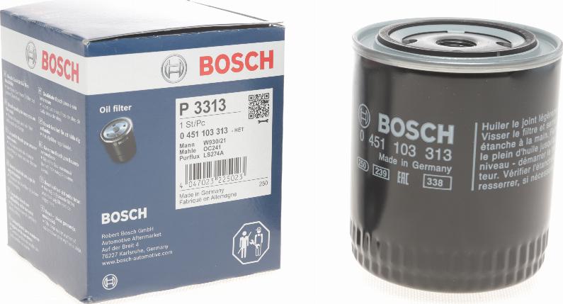 BOSCH 0 451 103 313 - Масляний фільтр autozip.com.ua