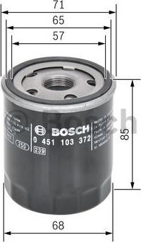 BOSCH 0 451 103 372 - Фільтр масляний двигуна MITSUBISHI COLT вир-во Bosch autozip.com.ua