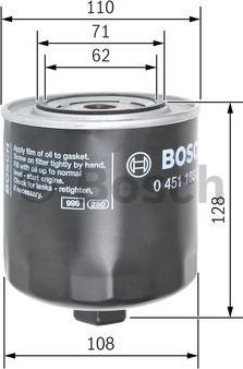 BOSCH 0 451 103 257 - Масляний фільтр autozip.com.ua