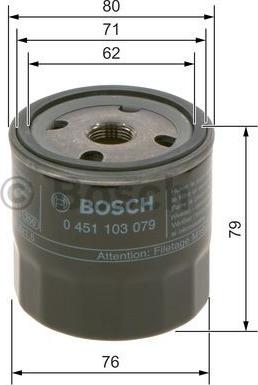 BOSCH 0 451 103 204 - Масляний фільтр autozip.com.ua