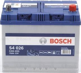 BOSCH 0 092 S40 260 - АКБ Bosch Asia Silver S4 026 70Ah-630A -- 261x175x220 autozip.com.ua