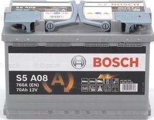 BOSCH 0 092 S5A 080 - АКБ Bosch S5 AGM 70Аh-760А -- Стандартні клеми 278x175x190 B13 - фланець 10.5мм Пуск-AGM autozip.com.ua