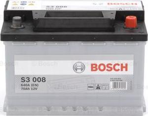 BOSCH 0 092 S30 080 - Аккумулятор   70Ah-12v BOSCH S3008 278x175x190.R.EN640 autozip.com.ua