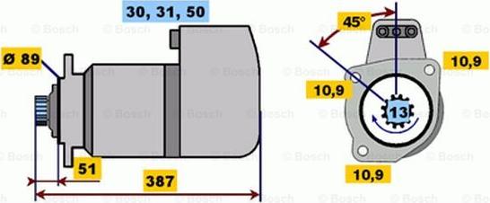 BOSCH 0 001 416 064 - Стартер autozip.com.ua