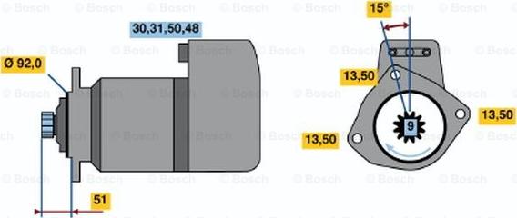 BOSCH 0 001 510 037 - Стартер autozip.com.ua