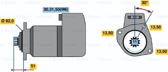 BOSCH 0 001 416 011 - Стартер autozip.com.ua