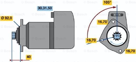 BOSCH 0 986 017 250 - Стартер autozip.com.ua