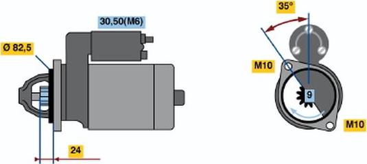 BOSCH 0001109042 - Стартер autozip.com.ua