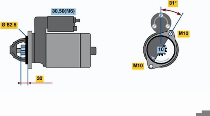 BOSCH 0 001 109 250 - Стартер autozip.com.ua