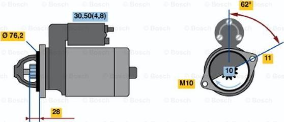 BOSCH 0 001 109 260 - Стартер autozip.com.ua