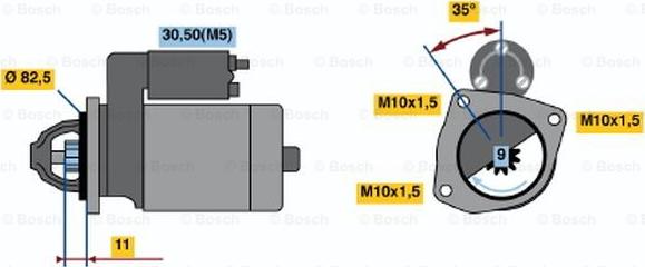 BOSCH 0 001 108 070 - Стартер autozip.com.ua