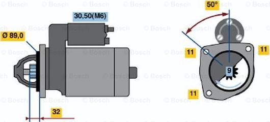 BOSCH 0 001 108 141 - Стартер autozip.com.ua