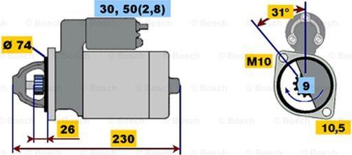 BOSCH 0 001 108 206 - Стартер autozip.com.ua