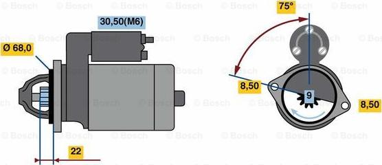 BOSCH 0 001 107 492 - Стартер autozip.com.ua