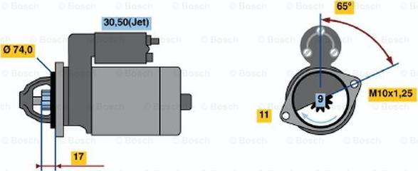 BOSCH 0 001 107 448 - Стартер autozip.com.ua