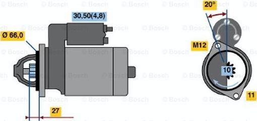 BOSCH 0 001 107 452 - Стартер autozip.com.ua