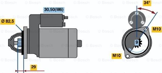 BOSCH 0 001 107 403 - Стартер autozip.com.ua