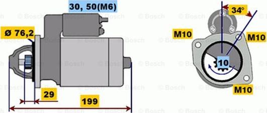 BOSCH 0 001 107 407 - Стартер autozip.com.ua