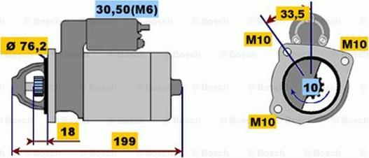 BOSCH 0 001 107 410 - Стартер autozip.com.ua