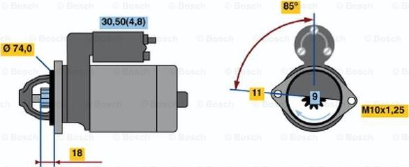 BOSCH 0 986 021 060 - Стартер autozip.com.ua