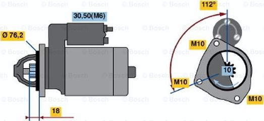 BOSCH 0 001 107 501 - Стартер autozip.com.ua