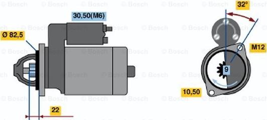 BOSCH 0 001 107 045 - Стартер autozip.com.ua