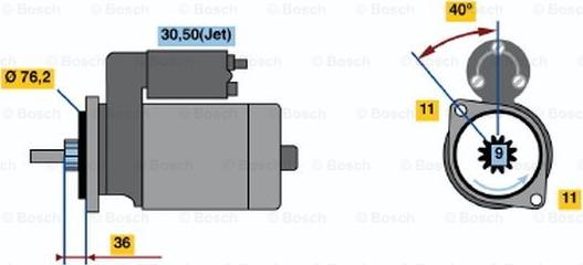 BOSCH 0 001 107 020 - Стартер autozip.com.ua