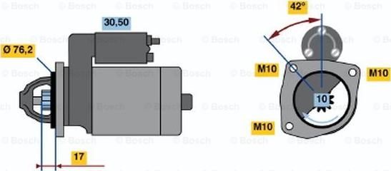 BOSCH 0 001 107 027 - Стартер autozip.com.ua