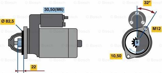 BOSCH 0 001 107 112 - Стартер autozip.com.ua