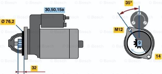 BOSCH 0 001 110 029 - Стартер autozip.com.ua