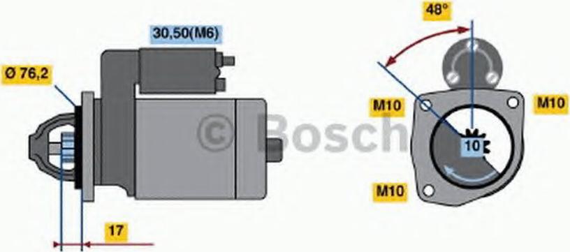 BOSCH 0001112033 - Стартер autozip.com.ua