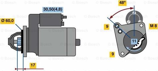 BOSCH 0 001 138 047 - Стартер autozip.com.ua