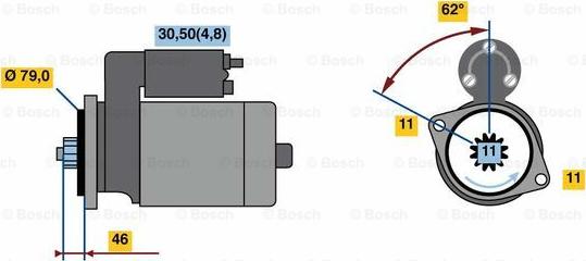 BOSCH 0 001 121 435 - Стартер autozip.com.ua