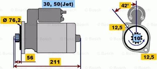 BOSCH 0 001 121 008 - Стартер autozip.com.ua